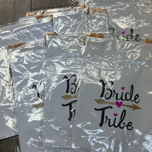 Bride Tribe 6 piece bag bundle. 7x11 gold foil hangover kit treat bag all new - Picture 3 of 5